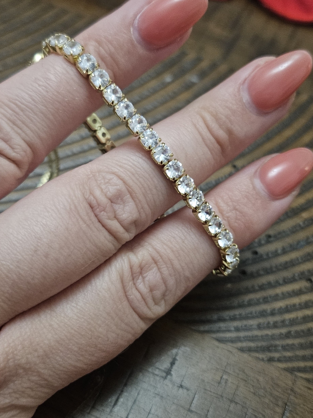 Gold-Tone Clear Stone Tennis Bracelet - Women Jewelry